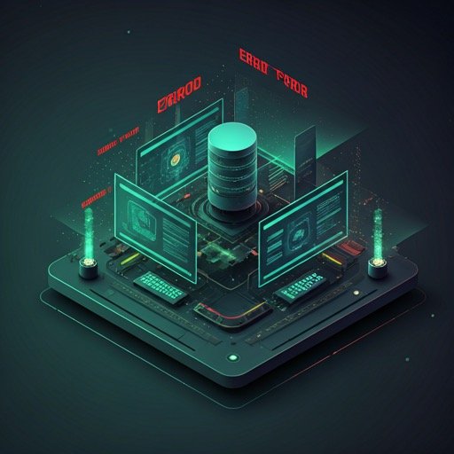 A complex, isometric 3D illustration showing a futuristic software development lifecycle.